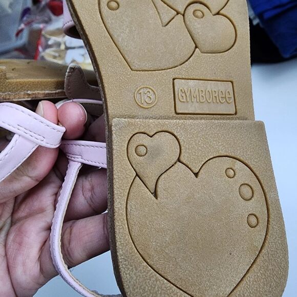 Gymboree Girls Tropical Paradise Pink & Brown Flamingo Sandals Size 13 - Picture 7 of 11